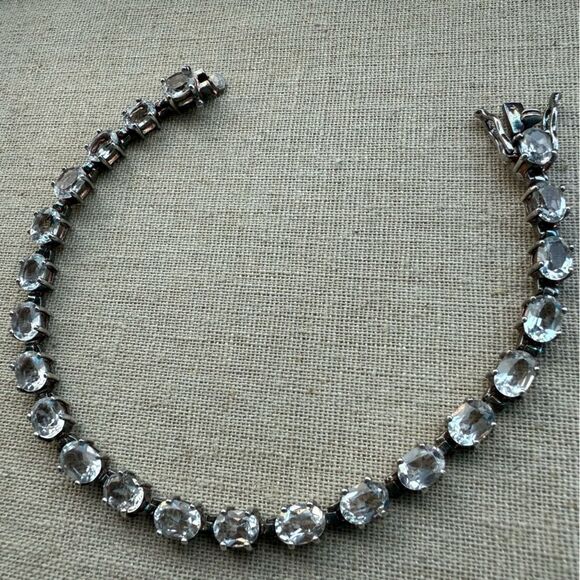 STERLING SILVER .925 TENNIS BRACELET WITH CLEAR STONES – 7.5” ✨ - Picture 12 of 16